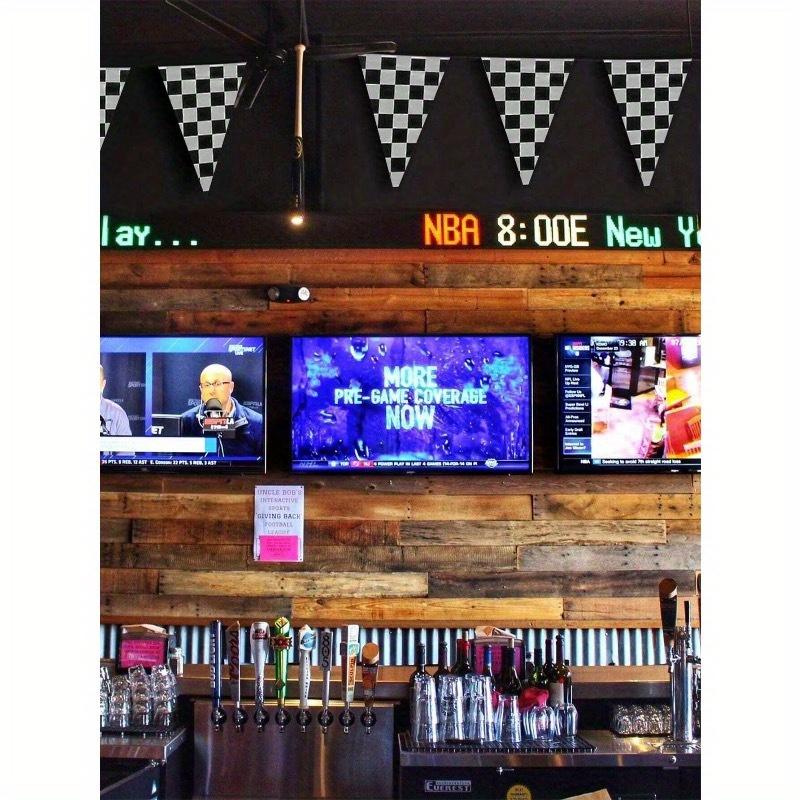 1set Party Decoration Banner Triangle Flags, Simple Black & White Checkered Pattern Triangle Flags, Suitable For Various Themed Parties And Daily Use,