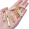 Mini Plastic Clips, 100 Pieces Utility Photo Clips Paper Peg Clothes Line Clips - 3.5 x 0.5 x 0.7cm, Gold