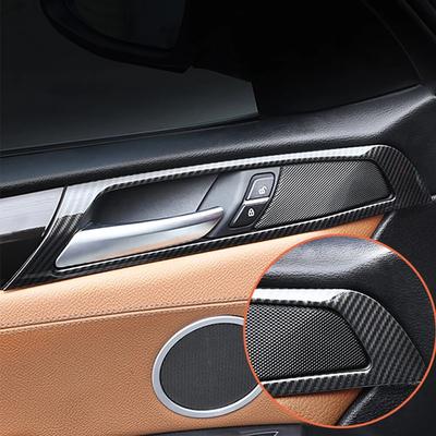 4ks Carbon Fiber Interiér auta Kryt kliky Kryt Obložení Mísa Samolepka ABS Dekorace Auto příslušenství pro BMW X3 F25 X4 F26 2011-17