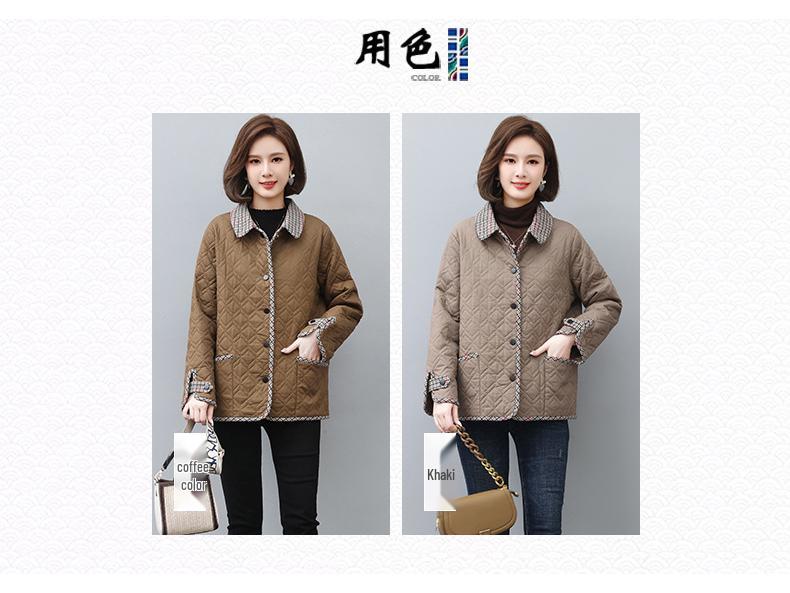 Mom's 2024 Fashionable Winter Cotton Coat for Middle-aged Women - Loose, Lightweight, and Padded Jacket