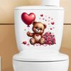 Valentine's Heart Bear Wall Sticker for Living Room, Bedroom, Entryway, or Glass Cabinets