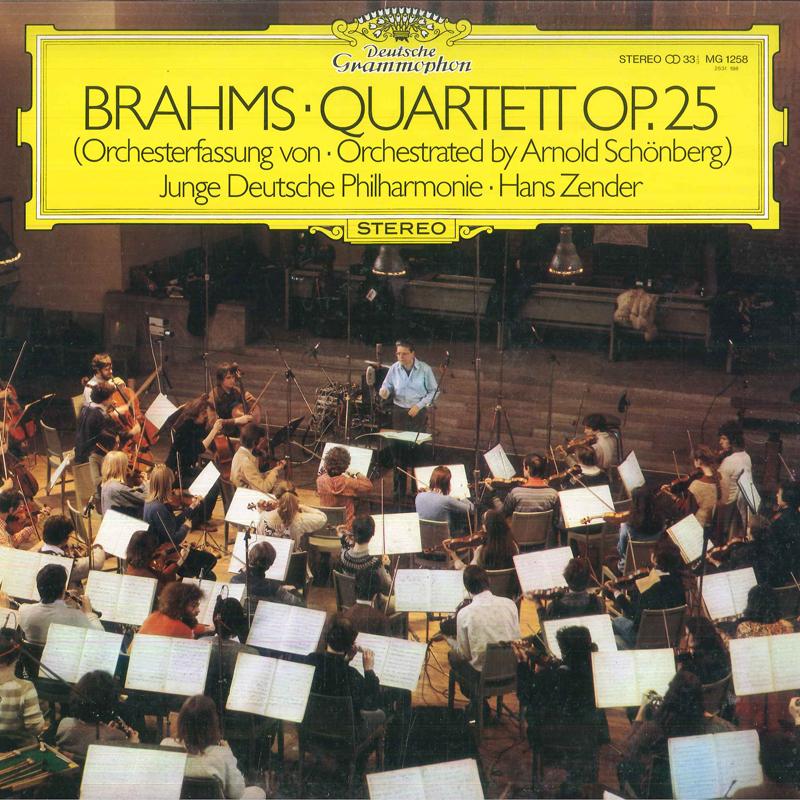 LP Record HANS ZENDER, JUNGE DEUTSCHE PHILHAR - Brahms Quartett Op25 Orchesterfassu MG1258PROMO DEUTSCHE GRAMMO Japan Classical Used