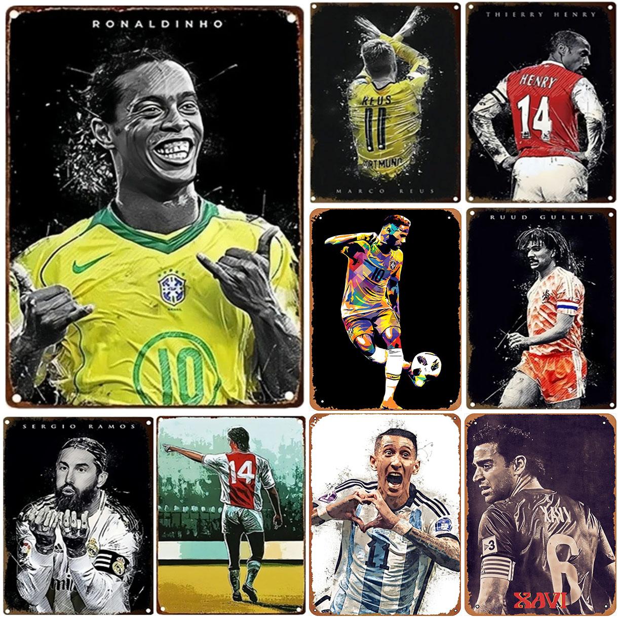 

Футбольные металлические жестяные знаки, спортивные настенные украшения, винтажные художественные плакаты, картины из железа для Man Cave Home Cafe Garden Club Bar 20x30cm