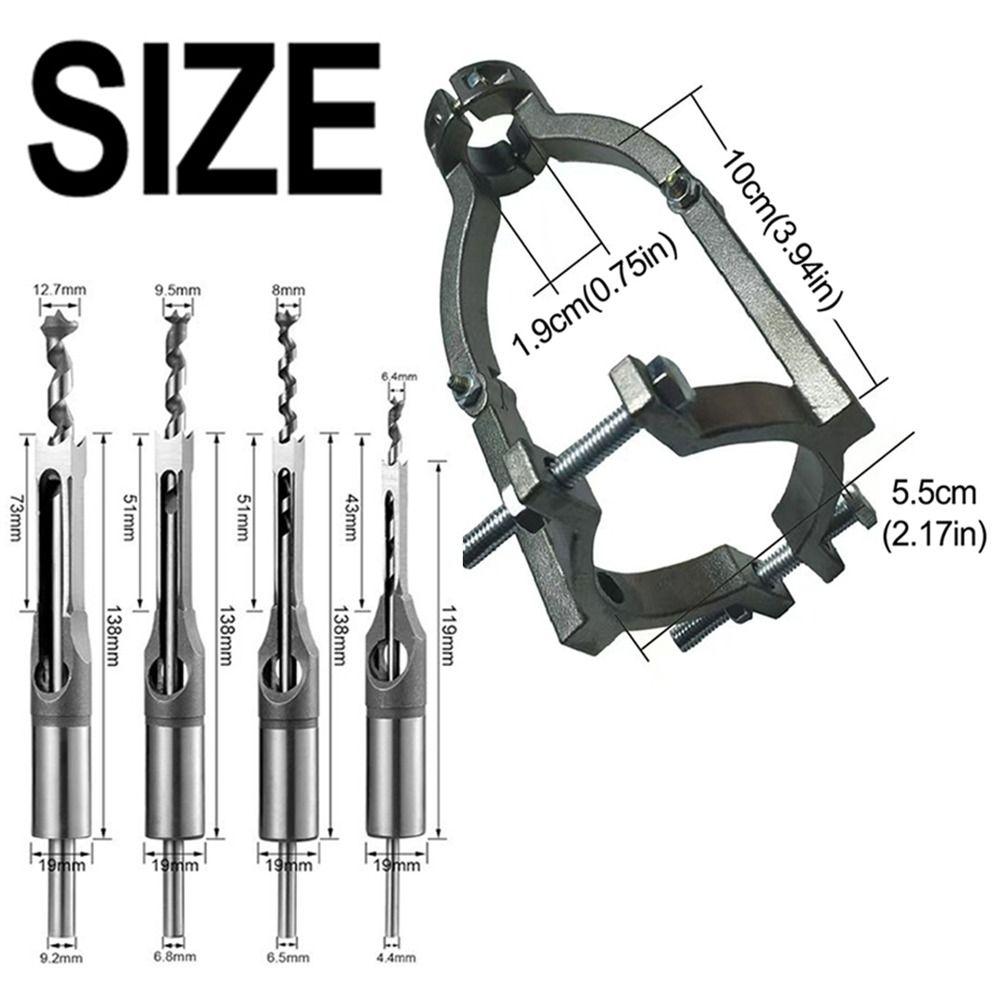 Adjustable Clamp Electric Drill Mounting Bracket Portable Drill Bit Adapter  Square Hole Drill Bits