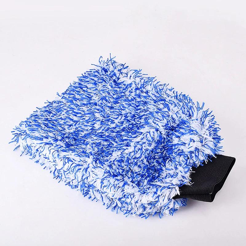 Microfiber Car Washing Gloves Thicken Coral Fleece Absorbent Water Anti-slip Cleaning Gloves Auto Cleaning Tools Car Accessoires