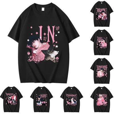 Dámske a pánske unisex módne tlačené okrúhly výstrih krátky rukáv tričko pulóver top