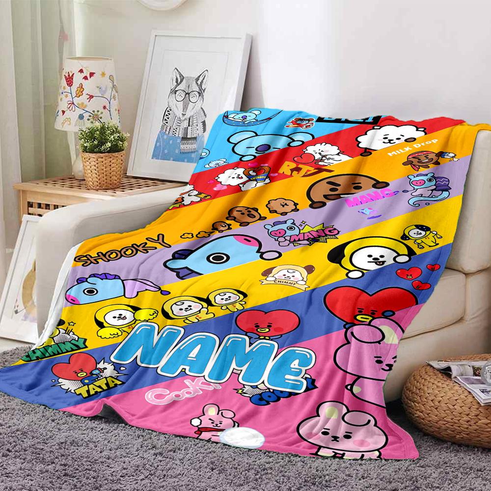 Custom Name Cute Cupcake Friends Party Blanket For Couch Bed Plush Cozy Fuzzy Blanket Super Soft Warm Blankets For Fall And Winter 091615