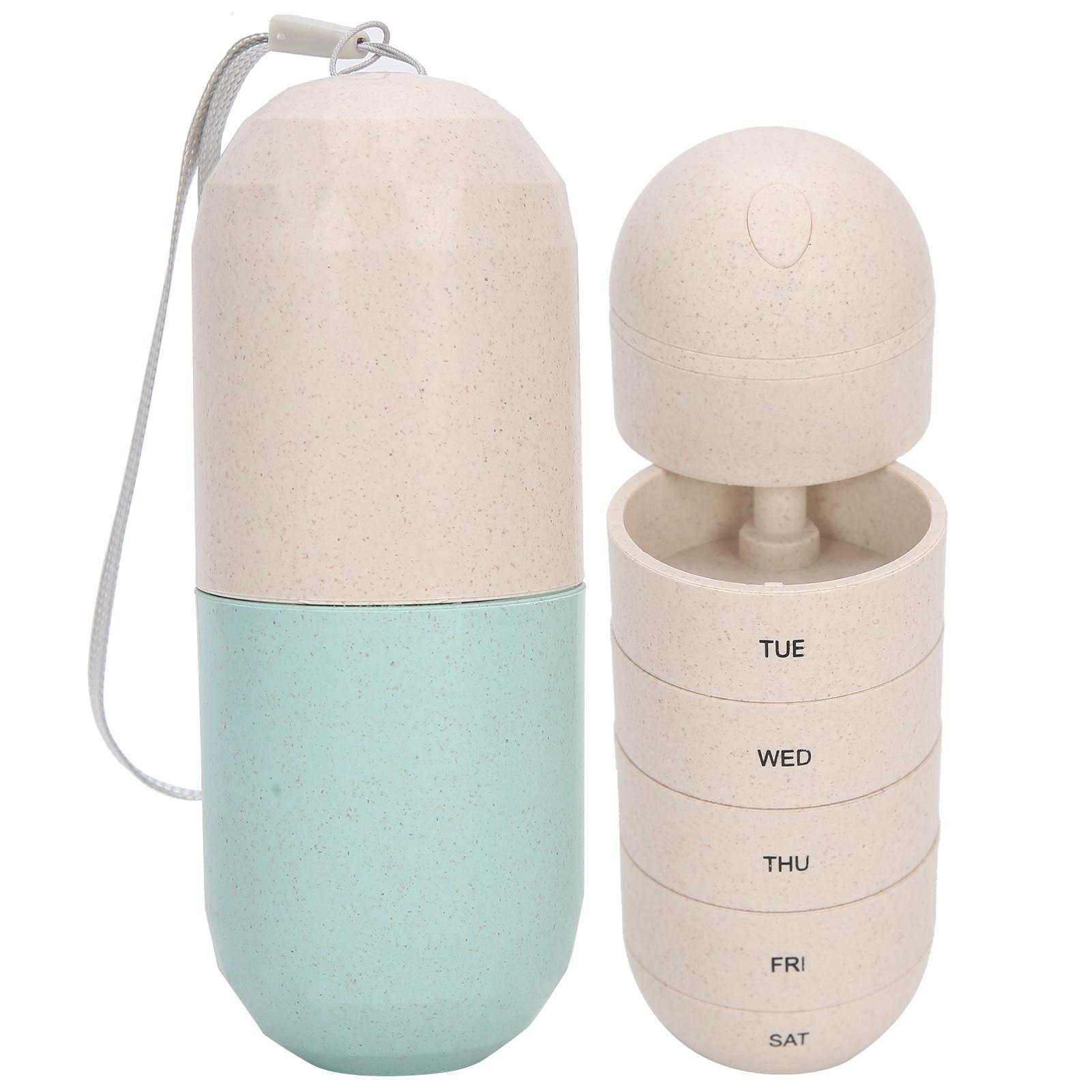 

7-дневный контейнер для таблеток, дорожный портативный органайзер для таблеток, еженедельный контейнер для лекарств в форме капсулы