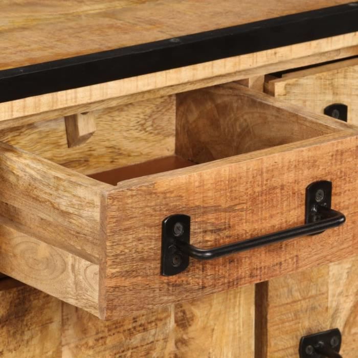 Meuble TV - VIDAXL - Bois massif de manguier - Style industriel - 120 x 30 x 40 cm