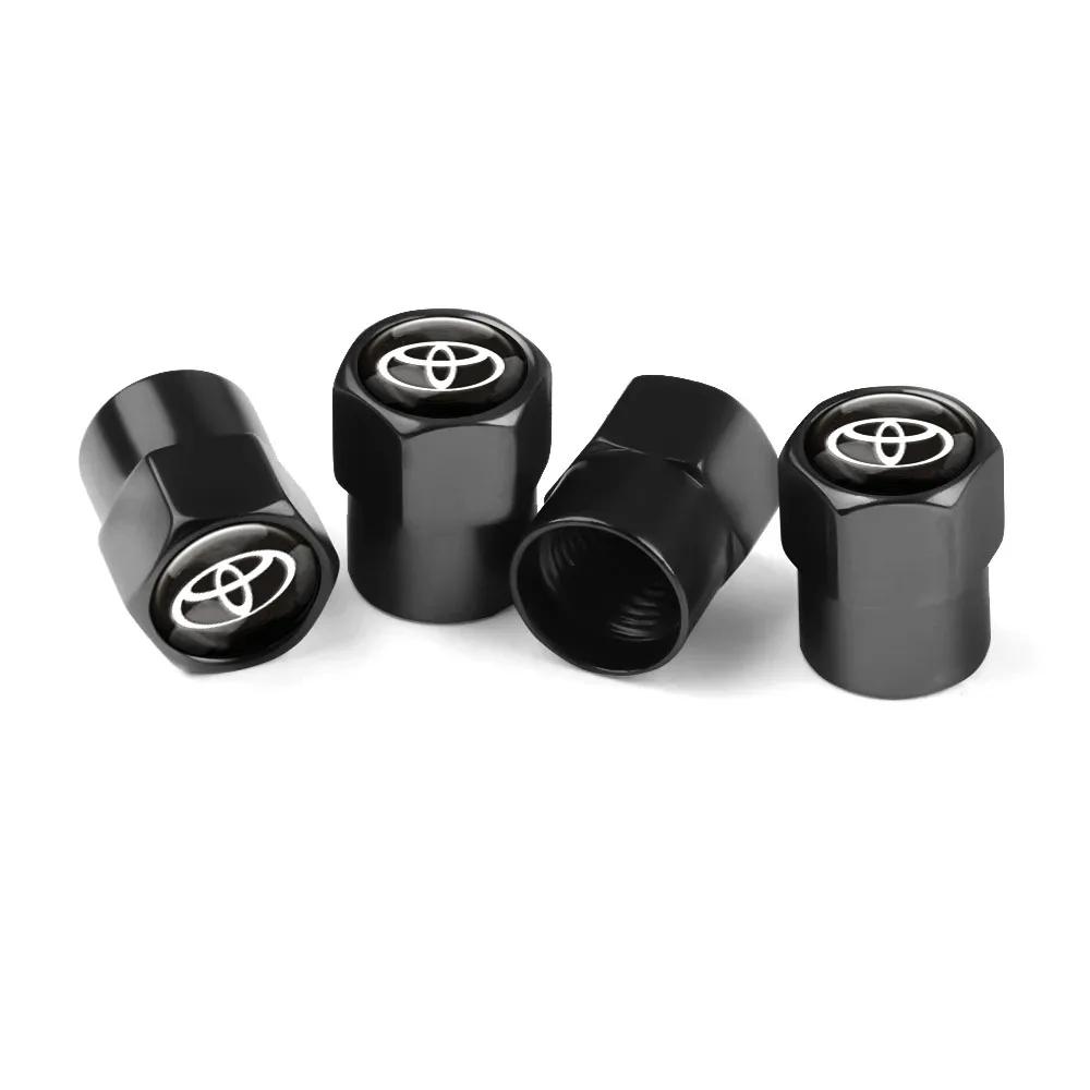 

4Pcs Car Styling 3D Metal Wheel Tire Valve Stem Caps Accessories For Toyota Fortuner Chr Verso Prius Yaris Hiace Trd Corolla GR