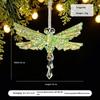 Green Glitter Christmas Hanging Ornament Sparkling Reindeer/High Heel/Tree /Snowflake Designs Pendants With Ribbon Decor