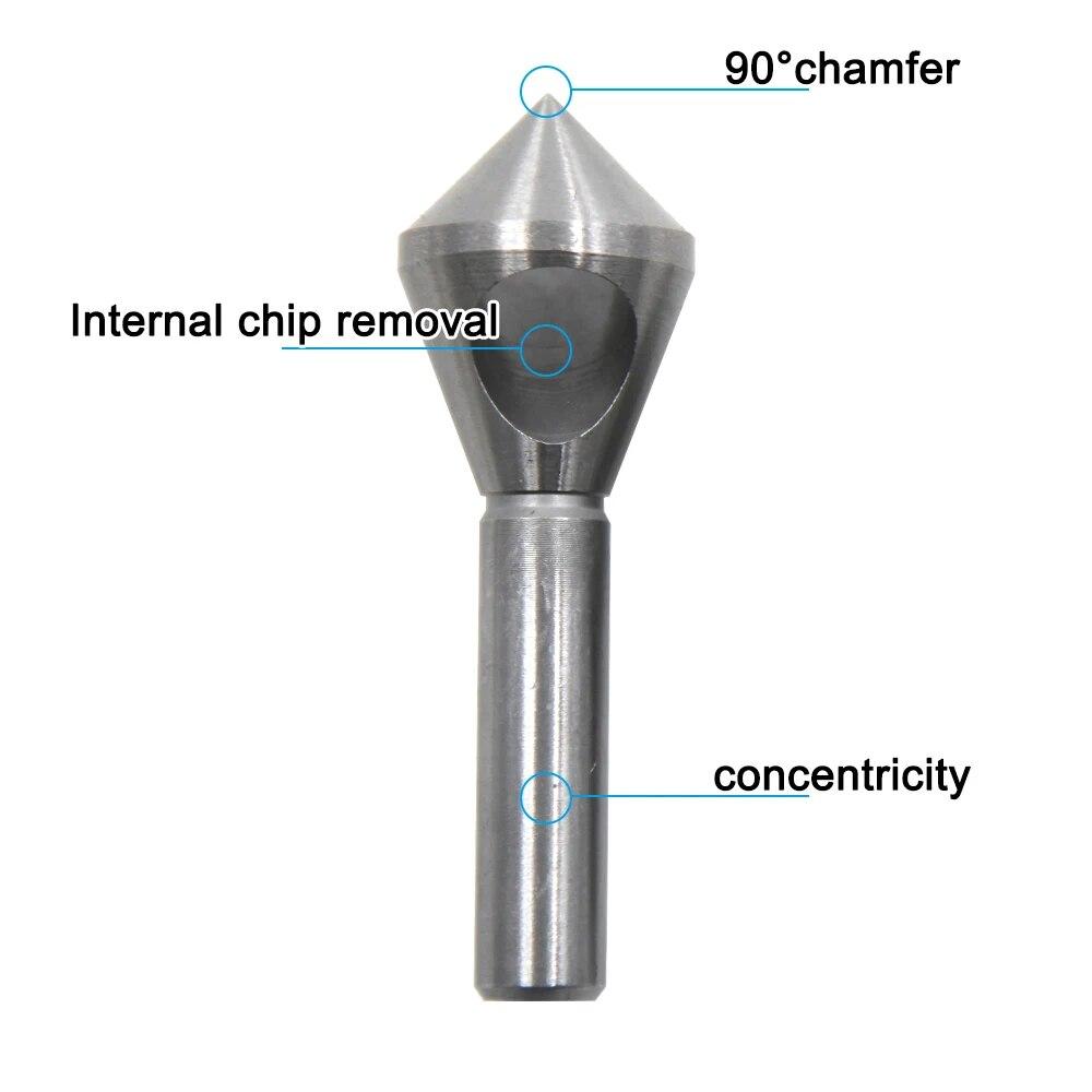 4pc High-speed Steel Inclined Hole Internal Chip Removal Chamferer Spot Facer Smooth and Deburring 2-20mm Drill Tool Set