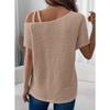 Short-sleeved Solid Tops for Women Summer New Styles Versatile Off-shoulder Knitted Women's Clothing