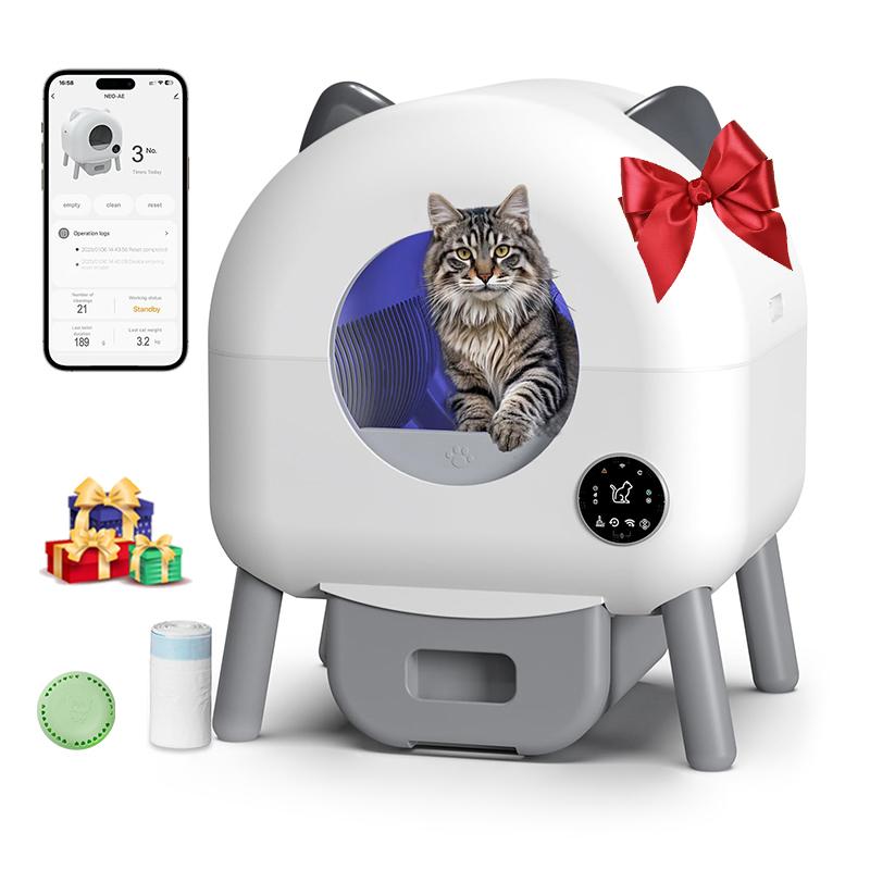 Smart Self Cleaning Litter Box App Control Odor Control Health Monitoring 76L Quiet Automatic Litter Box Robot for Multiple Cats