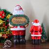 Santa Claus Resin Figurine with Merry Christmas Sign - Festive Home Decoration