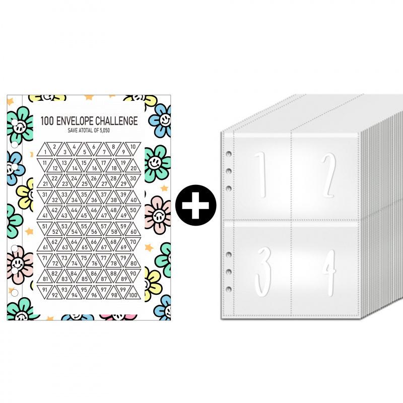 

Папка для челленджа «100 конвертов», листы расходов для бюджетирования и экономии денег, забавный челлендж для пар, блокноты для мероприятий