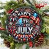 Vintage Patriotic 4th July Aluminum Tin Sign, American Flag Wall Art Decor for Home Bar Garage Man Cave, Durable Metal Plaque