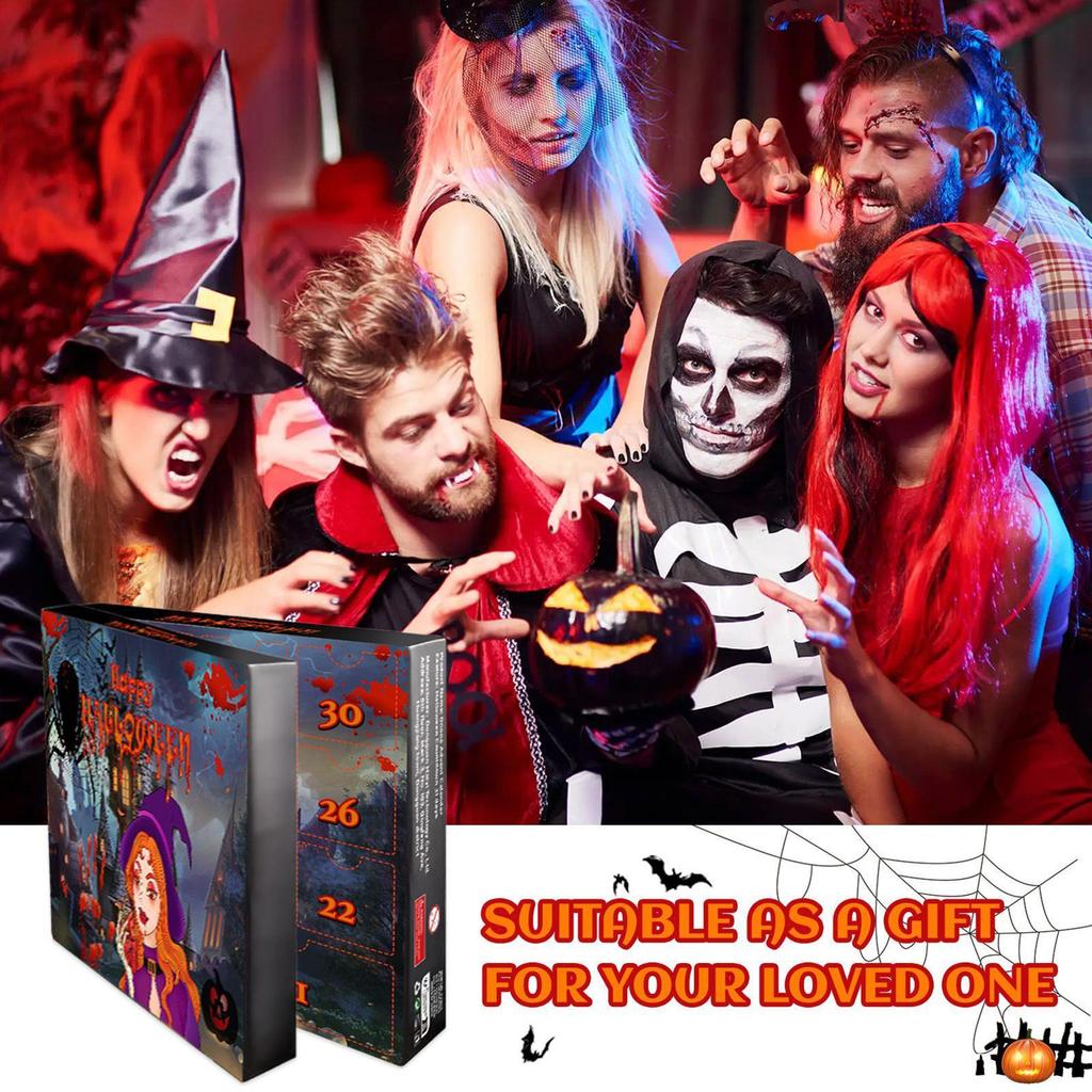 Halloweens Countdown Calendar Advent Halloweens Calendar Advent 2025 Horror Collectible Figures Doll Toys For Kids Women Kitchen