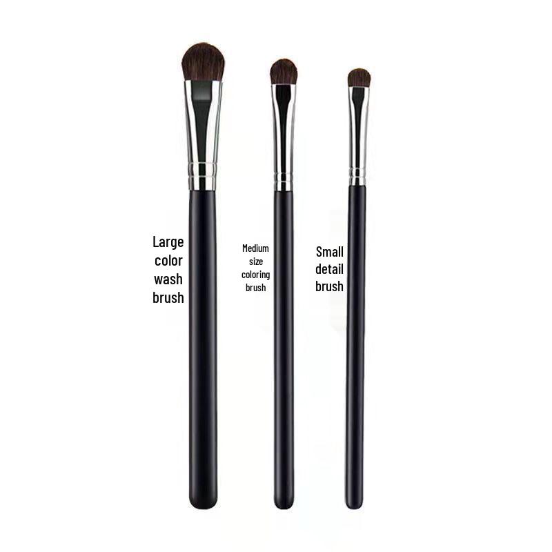 100-Year-Old Goat Pony Hair 3-Piece Eyeshadow Brush Set for Beginners