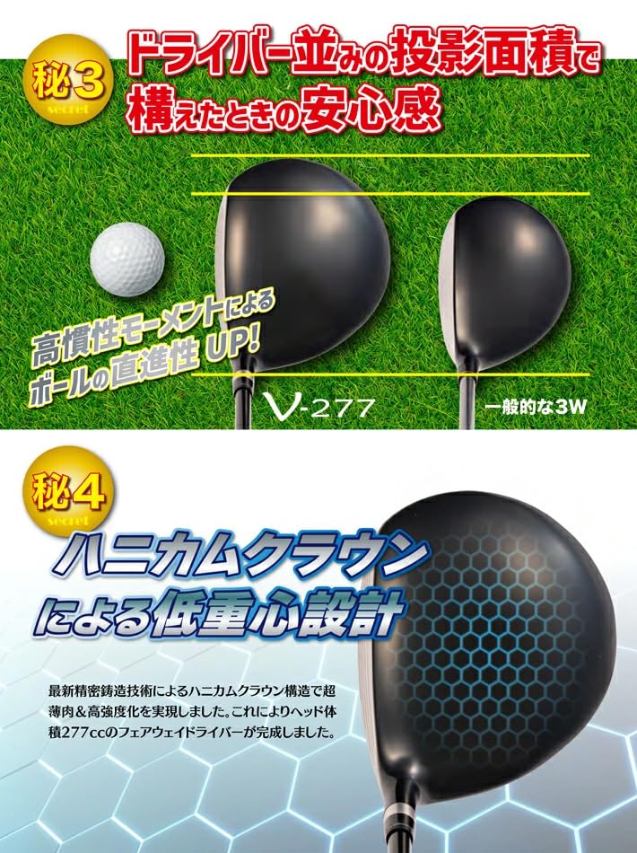 Lynx Golf PARALLAX V-277 Fairway Wood Driver, WC+H/C, 42-inch, S