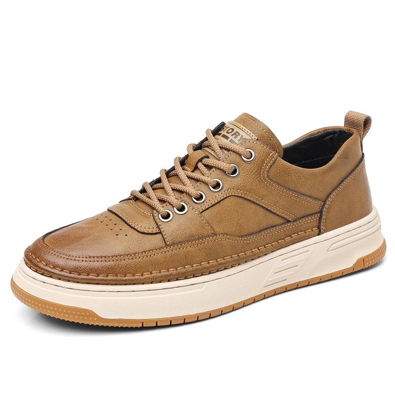 Men's shoes retro fashion tooling board shoes men's 2025 autumn low-top British style casual leather shoes tide 2025