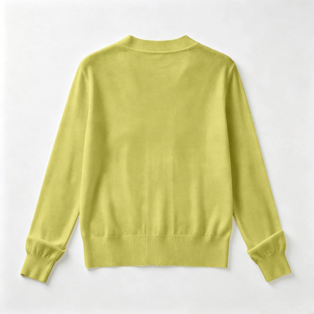 Leichter Cardigan mit V-Ausschnitt und langen Ärmeln für Damen, für den lässigen Alltagsgebrauch