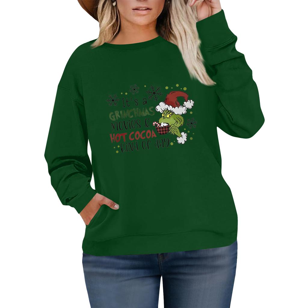 Women's Fashionable Casual Plus-Size Long Sleeve Pullover Printed Sweatshirt