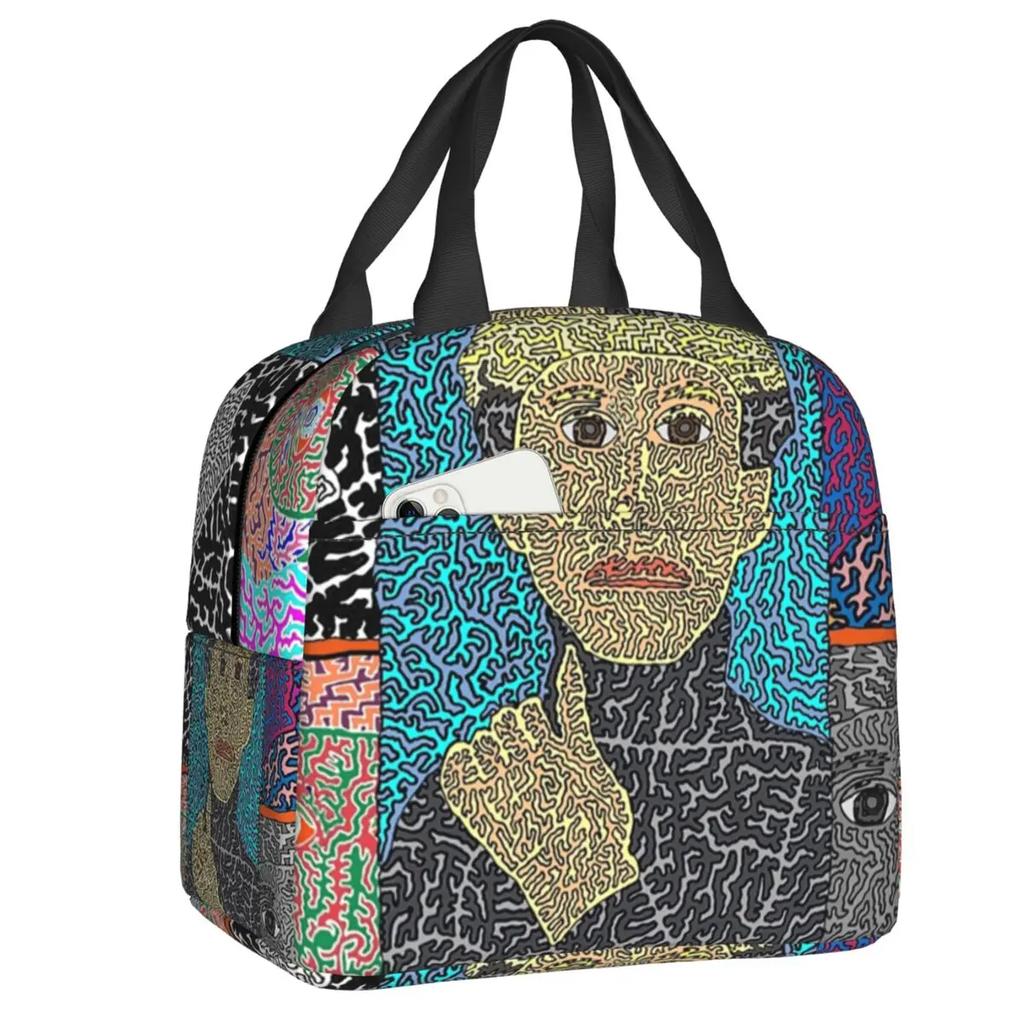 Bunte Katze Tragbare Lunchboxen für Frauen Wasserdicht Pop Art Kühltasche Thermisch Isoliert Lunchtasche lunchbag