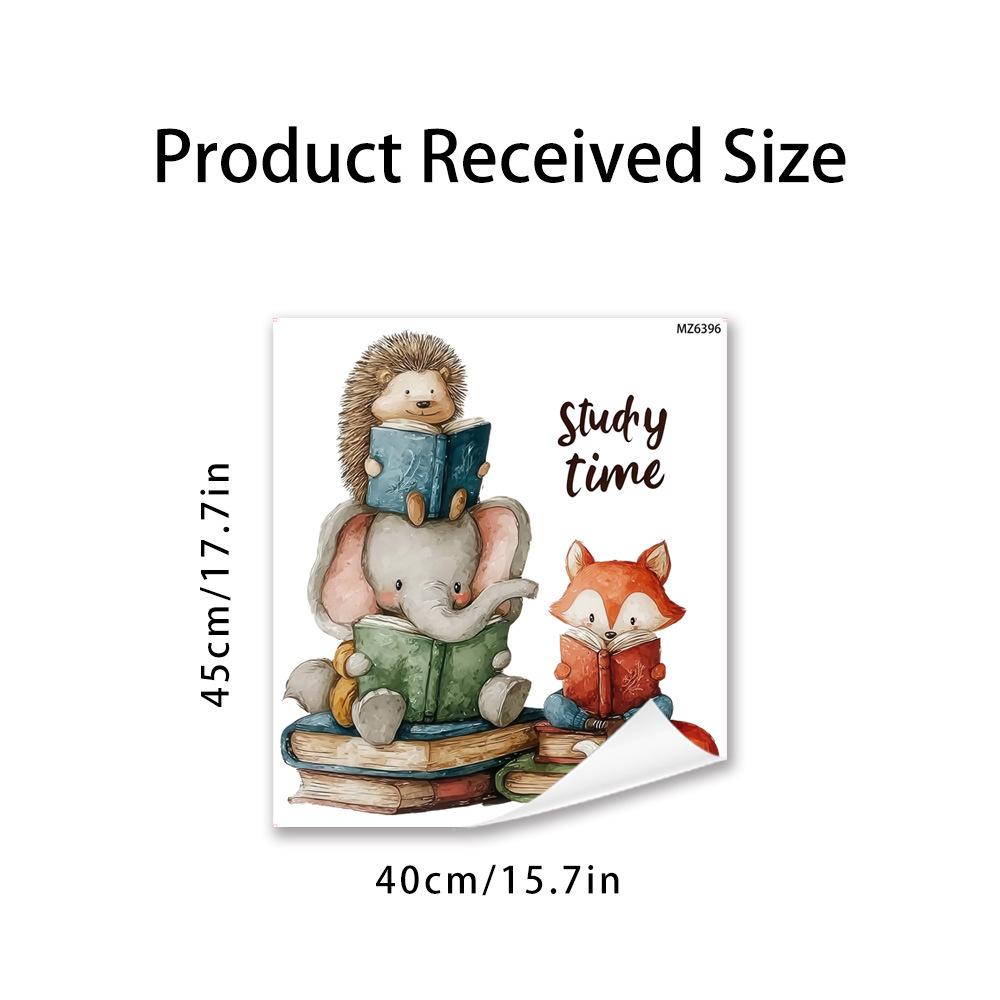 

Cute Animals Reading Books Self Adhesive Wall Sticker for Bedroom Bedside Study Background Home Decor 40x45cm разноцветный