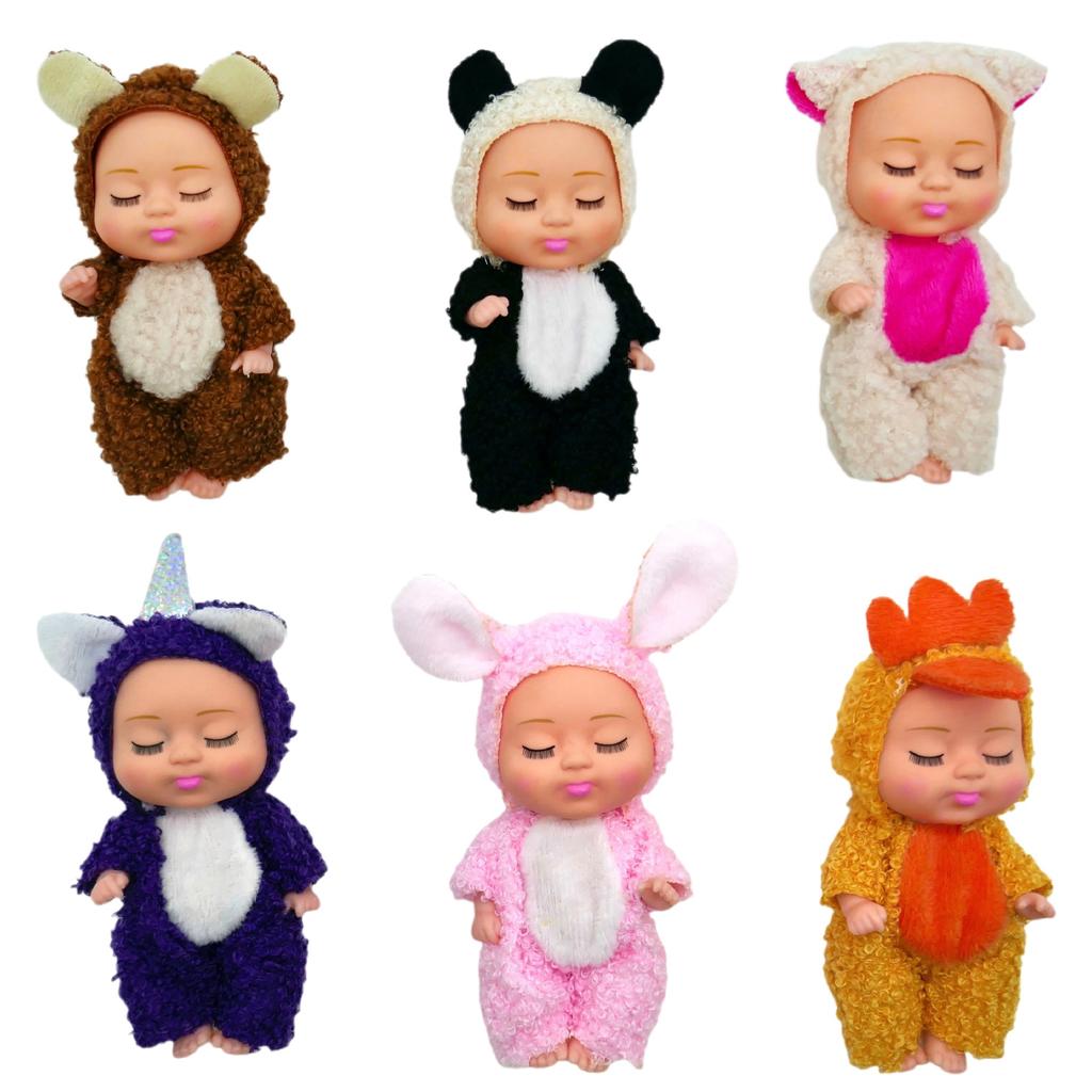 5 Inch 13CM Sleep Doll Simulation Baby Bjd Rebirth Doll Animal Clothing Sleeping Doll