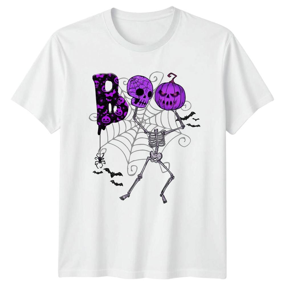 Boo TShirt Halloween Skeleton Spooky Season Halloween Gift For Him And Her S