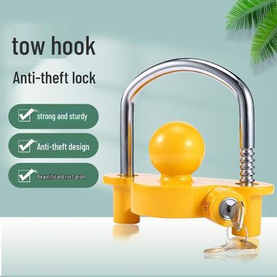 Crochet de remorquage en alliage d'aluminium en forme de U avec verrou antivol pour voitures, yachts, camping-cars et couvre-boules