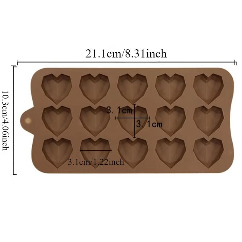 

Food Grade Silicone High Temperature Resistant Multi-connected Diamond Love Heart Mold Cake Heart Shaped Decorative Baking Tray