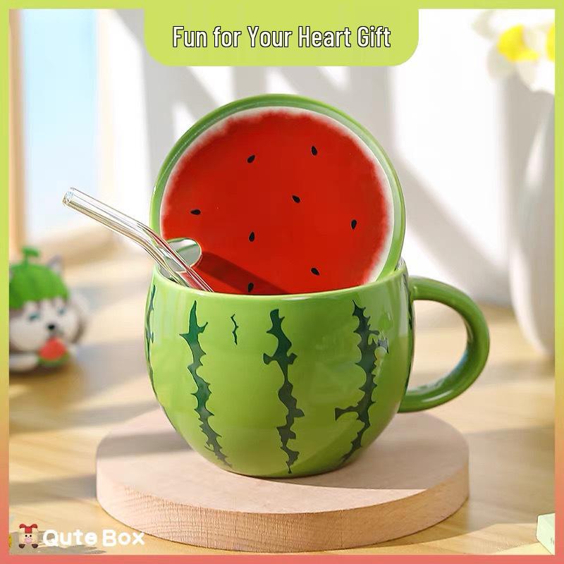 Adorable Cartoon Mushroom Large Capacity Ceramic Mug with Lid - Perfect Girls' Birthday Gift or Souvenir Coffee Cup