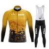 Quick-Dry Cycling Jersey Set Long Sleeve Road Bike Outfit Men Women Tour De France Style