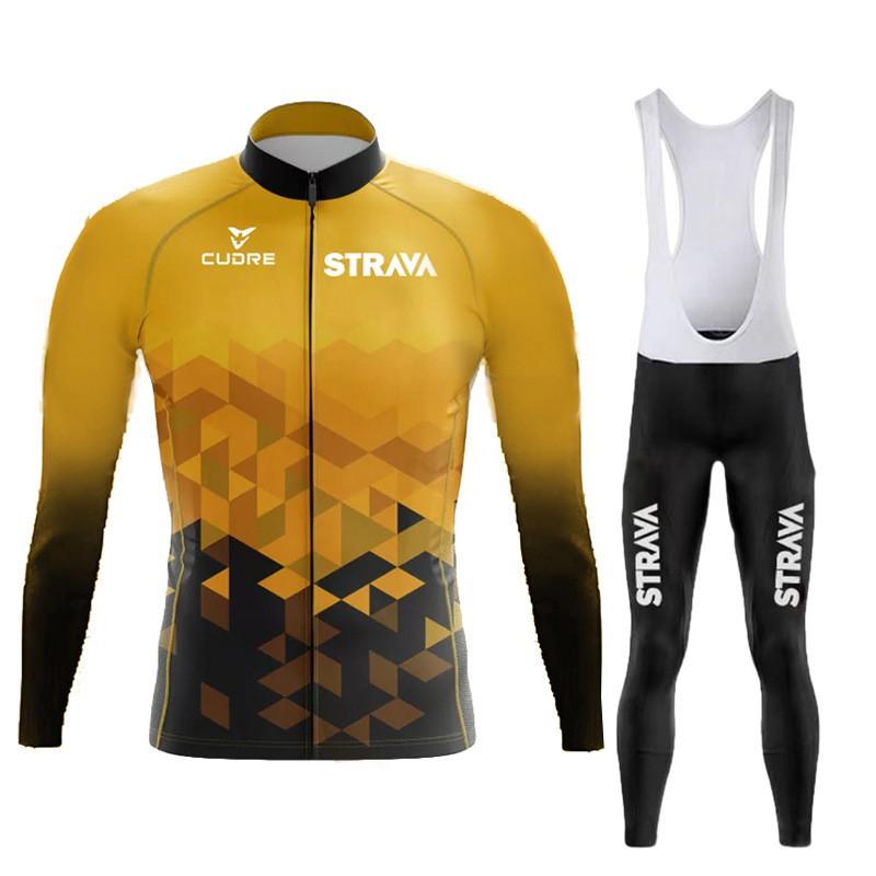 Quick-Dry Cycling Jersey Set Long Sleeve Road Bike Outfit Men Women Tour De France Style