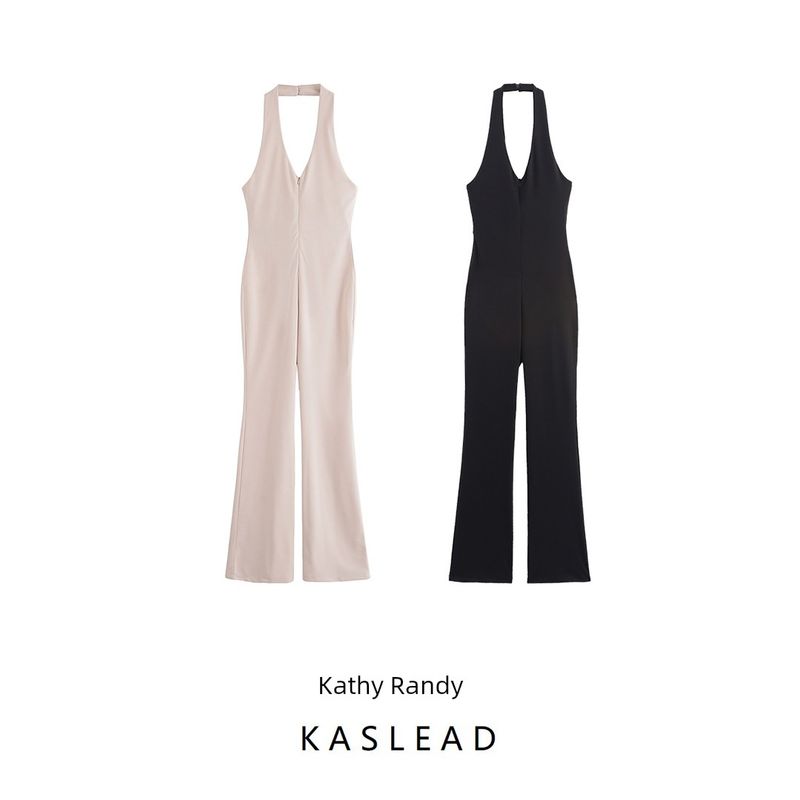Kaslead New Women Clothes Western Style Fashion Simple Slimming Horn Jumpsuit 3641352