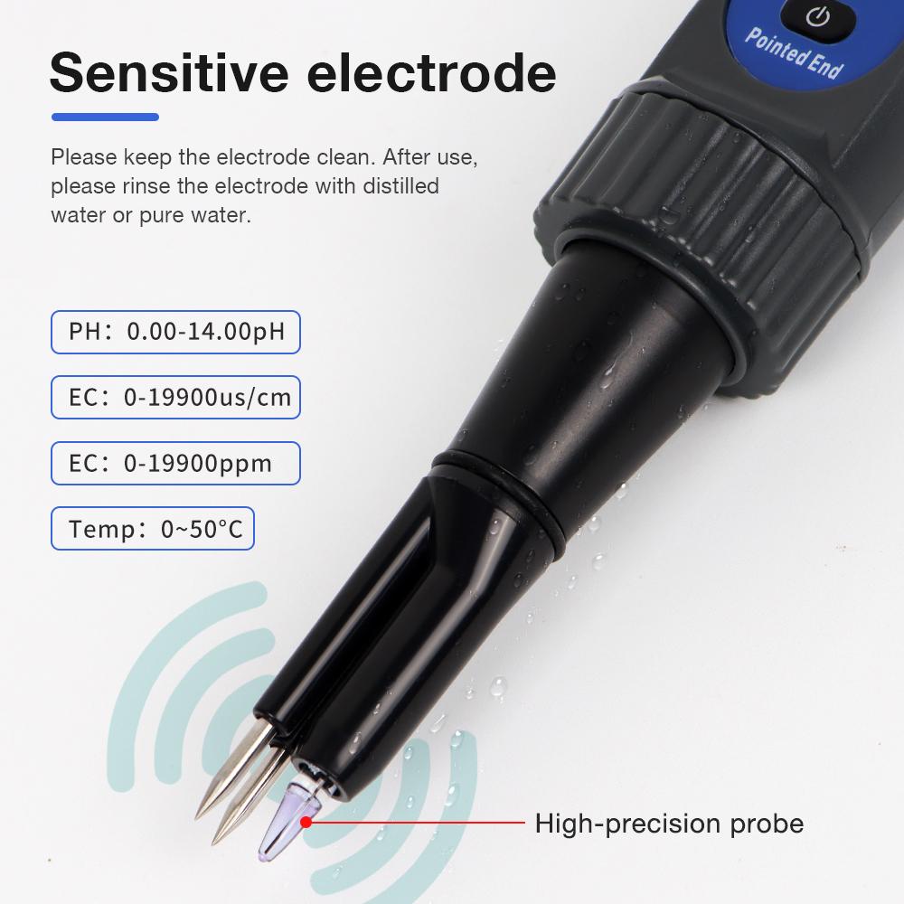 Professional Food Tester Acidimeter Food PH Meter 4 In 1 PH EC TDS Tester Dough Meat Bread Juice Fruit Sauces Semi Solid Liquid