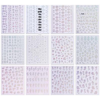 Aurora Style Silver Nail Stickers - Hot-Selling Nail Decals In Stock