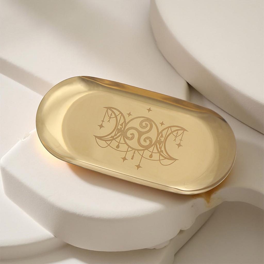 Pentacle Tray Decorative Tray Oval Tray Candle Holder Tray for Coffee Table Kitchen Counter Farmhouse Decoration