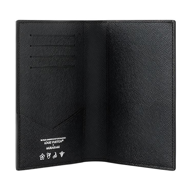 LOUIS VUITTON X Takashi Murakami Passport Cover Black Multicolored M13414