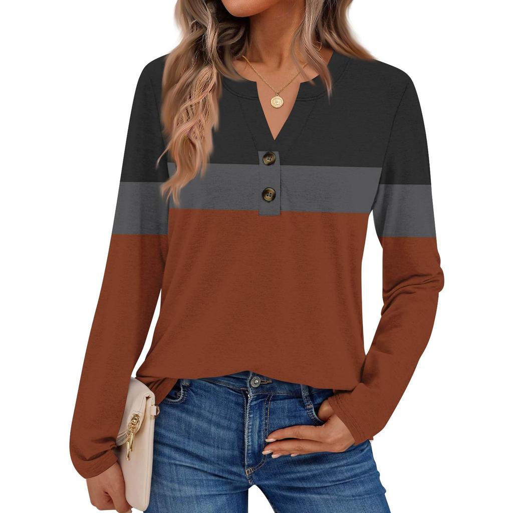 Women's Print Long Sleeve Shirts Elegant Casual Tops Trendy Shirts Tops