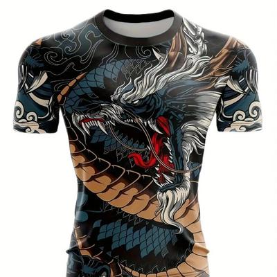 Animiertes 3D-bedrucktes T-Shirt für Herren, Kompressionsshirt, kurzärmliges Oberteil, Fitness-T-Shirt, neuartiges, eng anliegendes T-Shirt für Herren, Cosplay