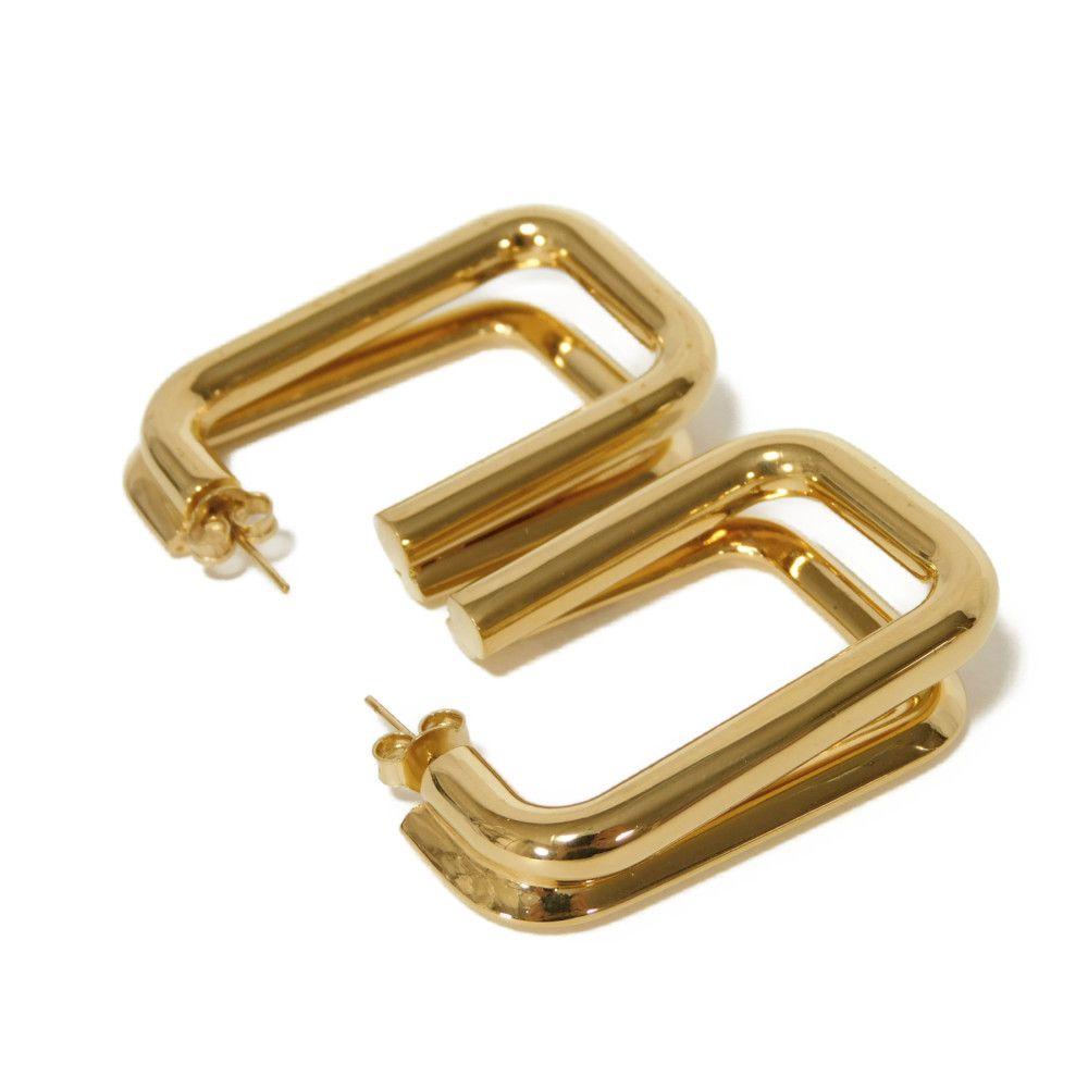 

Used 9921 logo hoop 756777 Y1500 8030 7983 brass studs brass gold ladies from Japan AUTHENTIC
