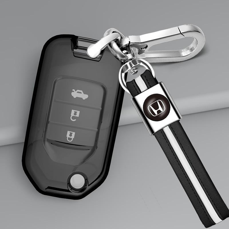 Honda Key Case for Civic, Accord, CRV, Vezel, URV, Avancier, Fit, Crider, Integra, Breeze - Transparent Shell