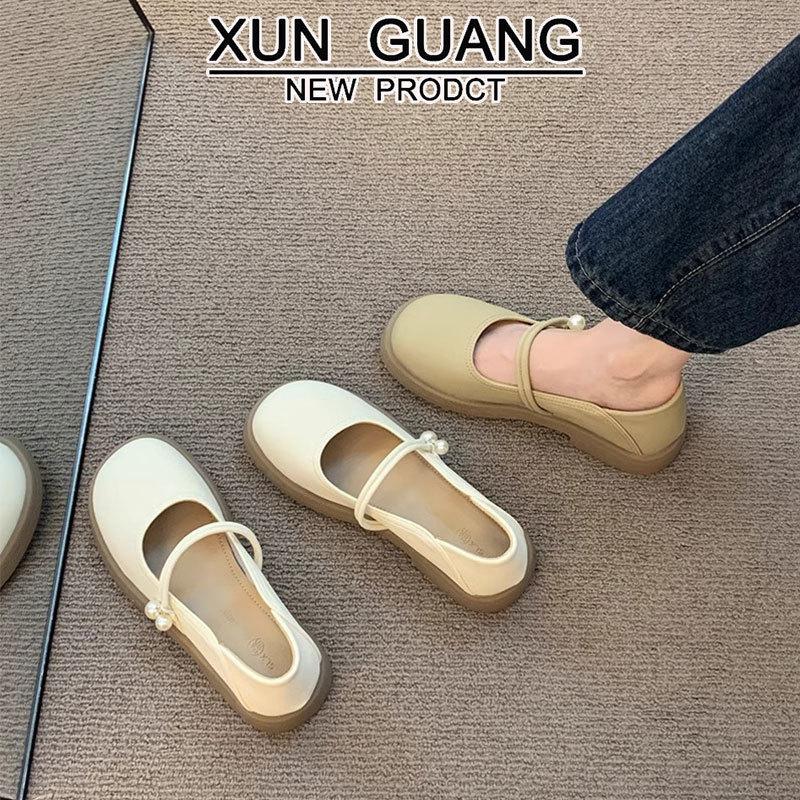 Leather Mary Jane Single Shoes Women's 2025 New Spring and Summer French Evening Gentle with Skirt Flat Loafer Small Leather Shoes