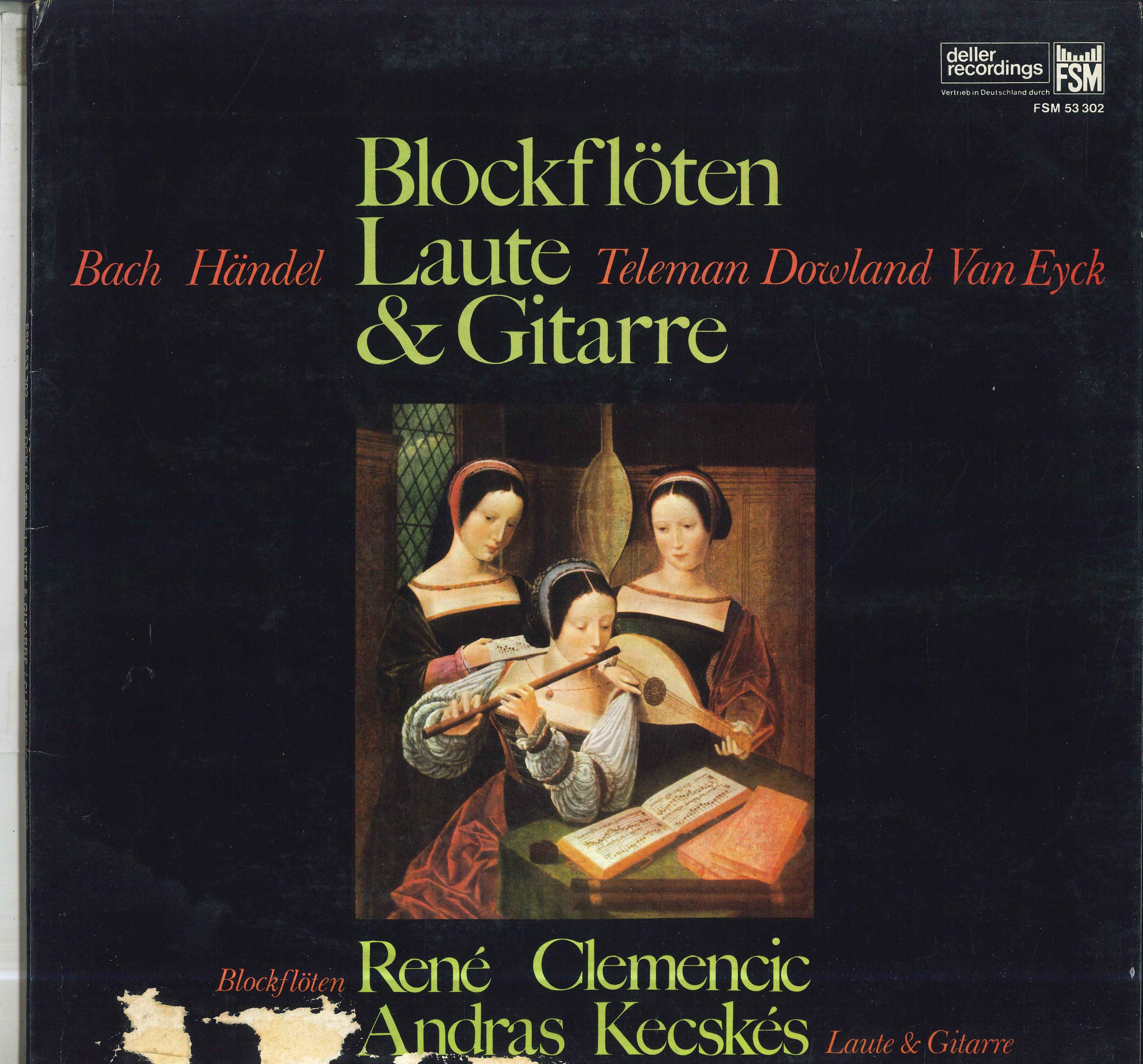 

LP Record RENE CLEMENCIC ANDRAS KECSKES Blockfloten Laute Gitarre FSM53302 DELLER RECORDIN Germany Classical Used