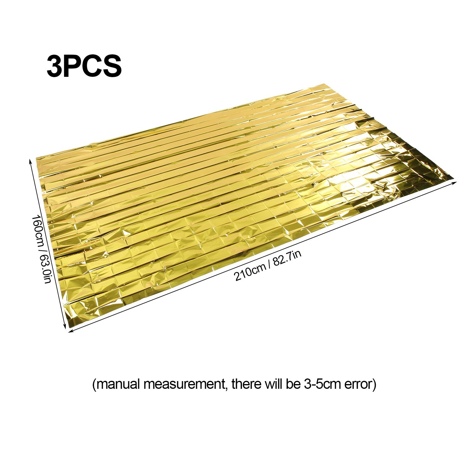 3PCS Emergency Blankets Emergency Blankets Gold Silver 2 Color Reflective Thermal Blanket Waterproof Emergency Sleeping Bags
