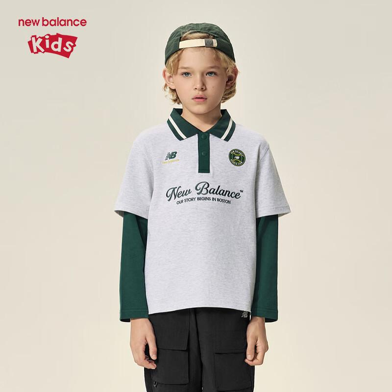 

New Balance Kids Fashion Faux Two-Piece Polo Long Sleeve Shirt 110