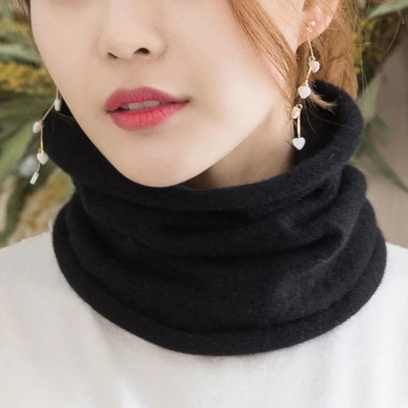 Damen Schlauchschal Wolle Halsring Herren Nackenwärmer Kaninchenhaar Stulpe Kaminschal Kaninchen Kaschmir Weich Gestrickt Accessoires Unisex